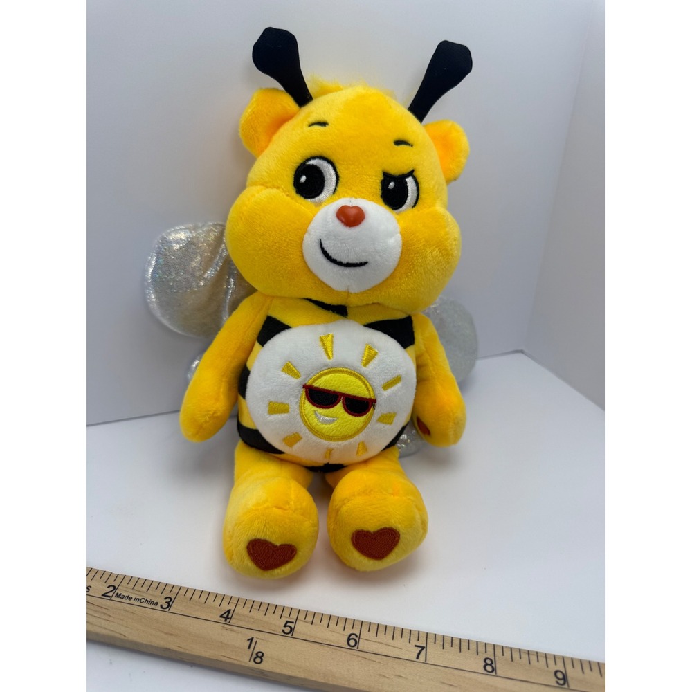 Care Bears Funshine Bear Bumblebee Plush 10 inch Unlock the Magic Yellow